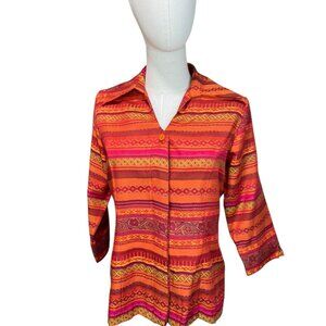 Bocrellini vintage inspired virant Button-Down Blouse – Size 10